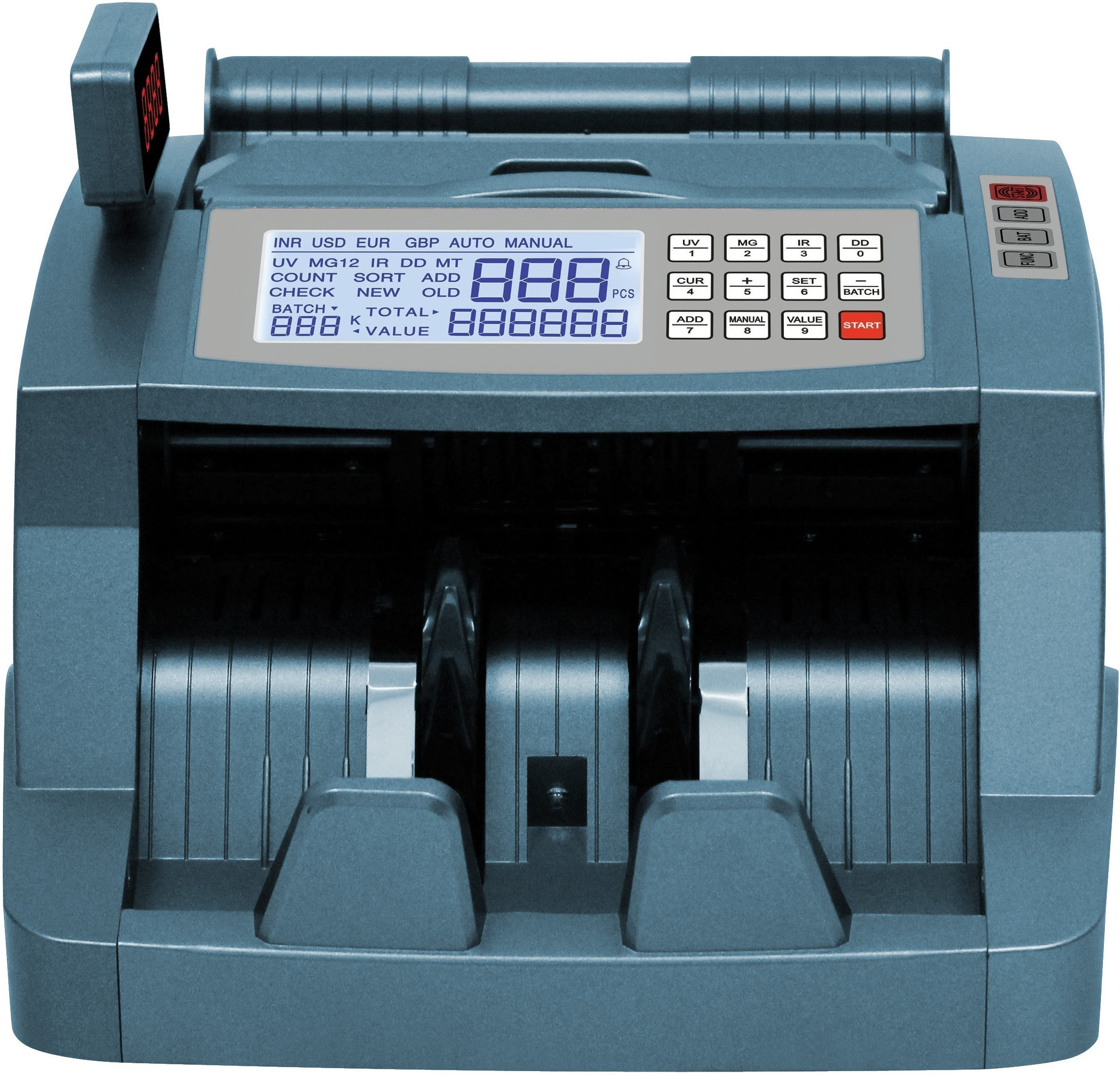 Drop2Kart Automatic Bill Counter with Dual Inbuilt LCD+LED Display, UV/MG/MT/IR FakeNote Image Sensors Note Counting Machine image 1