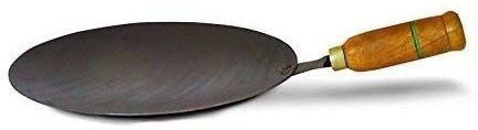 RJ kitchenware Store Iron tawa for roti chapati Tawa For Roti/ Paratha wooden handle Tawa 27 cm diameter-image-25