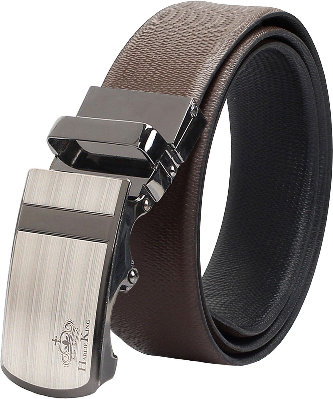 Men Formal, Party, Evening Brown, Black Genuine Leather Reversible Belt-image-1