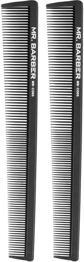 mr. barber Carbon Comb / Small Cutting Comb / Professional Barber Comb -Set of 2 Combs image 1