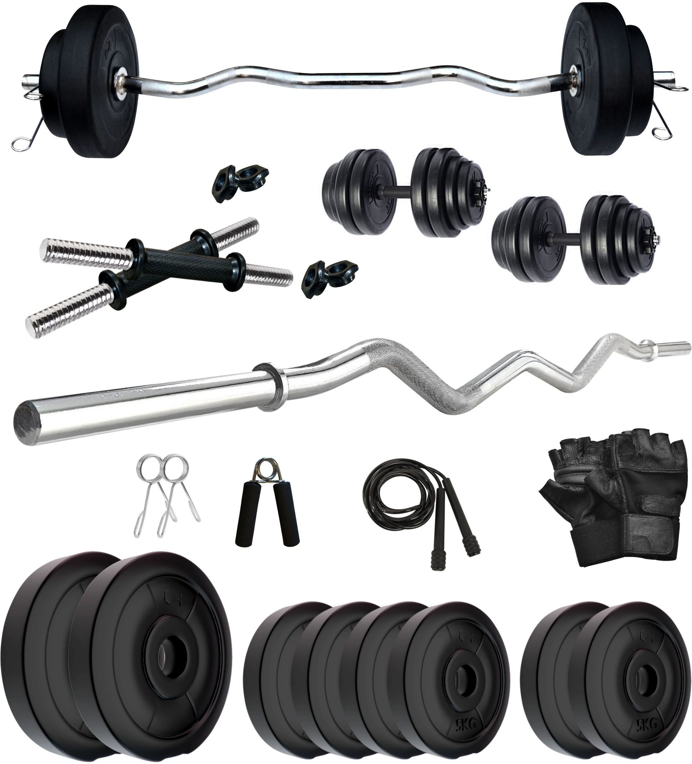 50 kg PVC 50 KG COMBO 3-WB Home Gym Combo