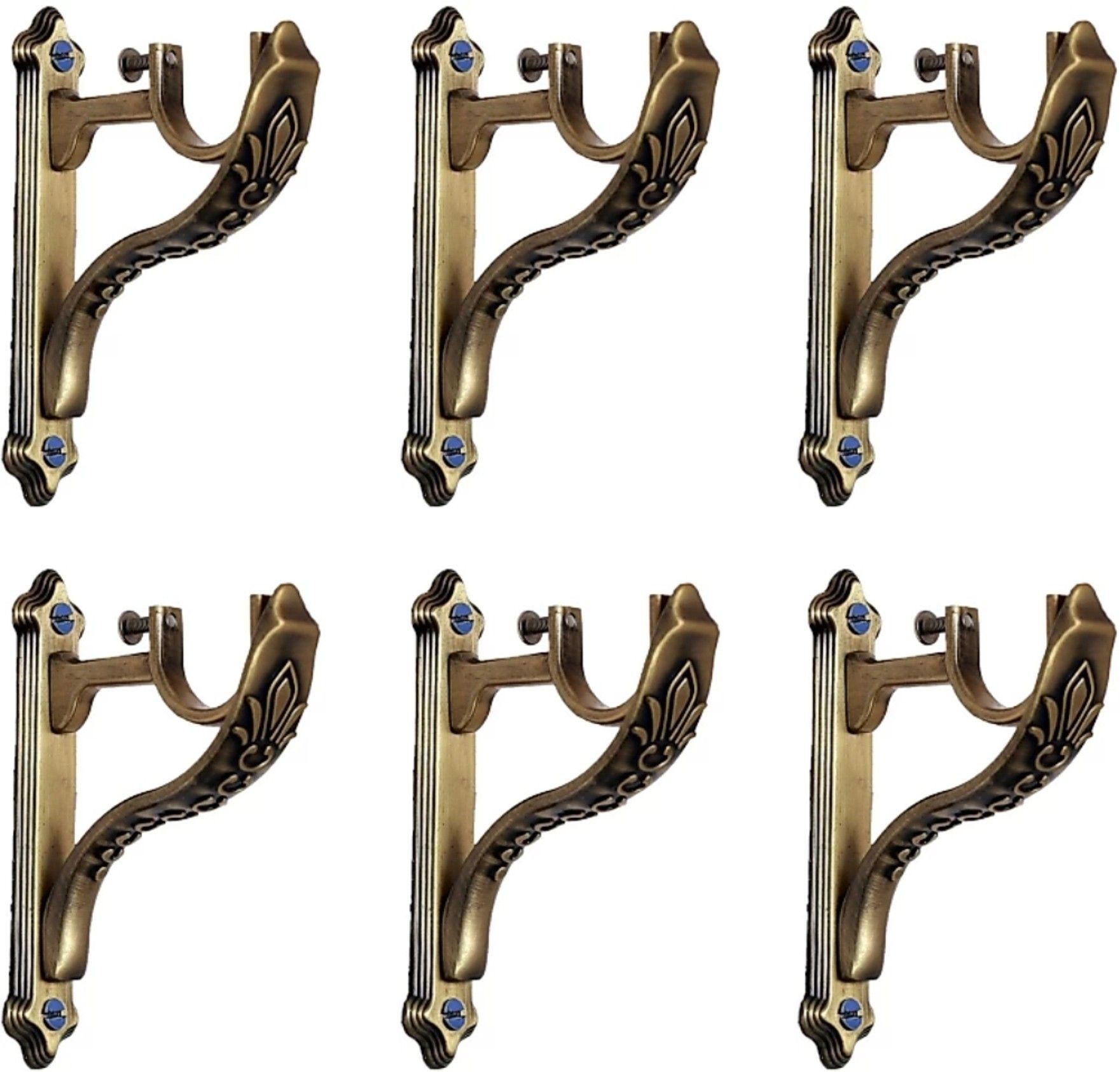 Gold Rod Rail Bracket, Curtain Knobs, Curtain Hooks Metal-image-49