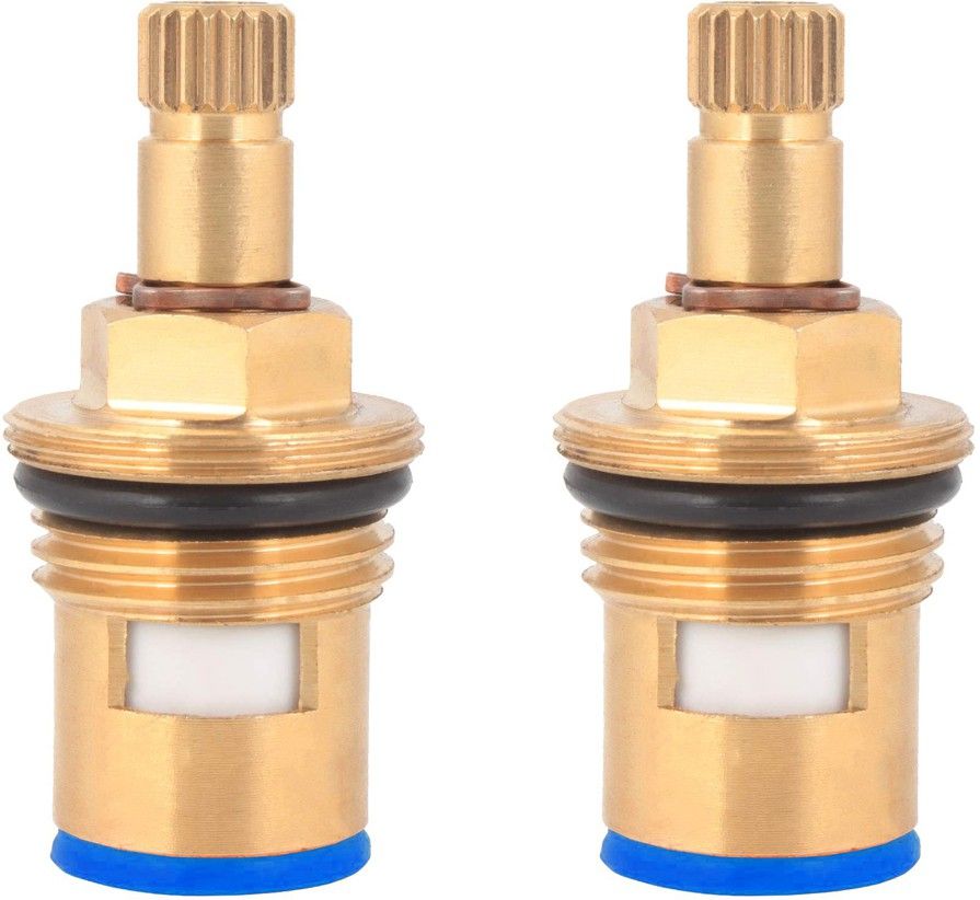 Brass Ceramic Disc Cartridge Quarter Turn 1/2 Inch for Hot and Cold Bathroom Kitchen Tap Faucet Valve - Pack Of 2 Piece Faucet Spindle-image-44