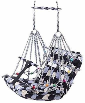 New Cotton Baby Swing for Kids Baby's Children Folding and Washable 1-7 Years with Safety Belt Home Garden Jhula for Babies for Indoor Outdoor Swings (Multicolor) Swings