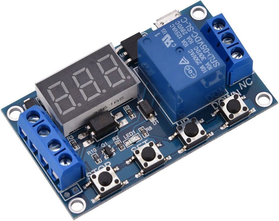 dhruv-pro Timer Relay, DC 6-30V 1 Channel Relay Module Switch Trigger Time Delay Circuit Timer Cycle Adjustable Electronic Components Electronic Hobby Kit-picture-20