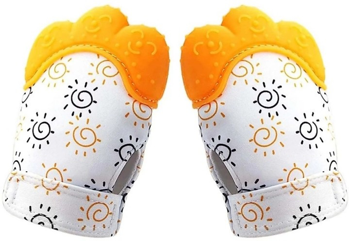 child chic MITTEN TEETHER ORANGE SET OF 2 Teether image 1