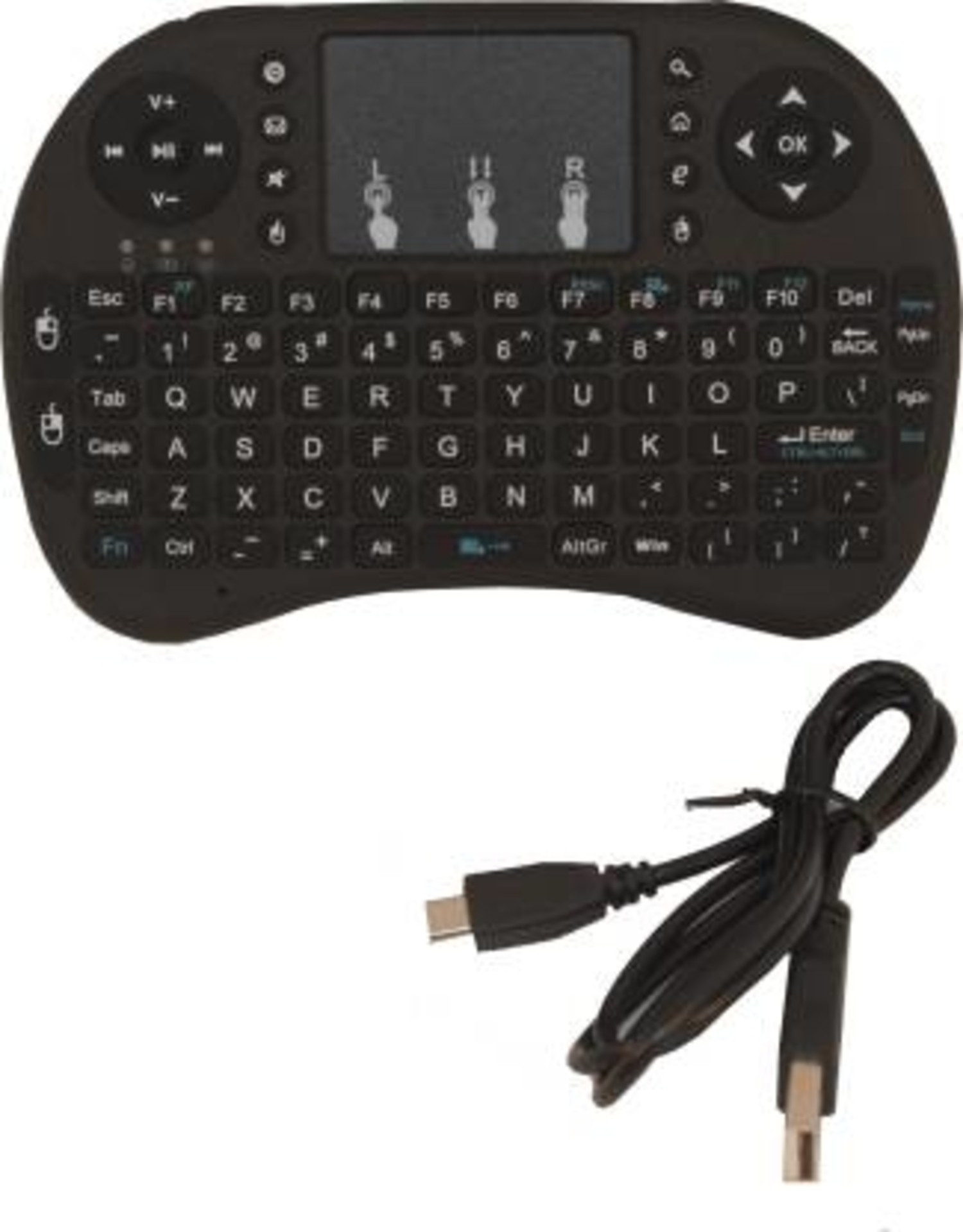 A CONNECT Z Magic-Mini Keyboard-Black Wired USB Handheld Tablet Keyboard Compatible with Desktop, Laptop, Mac Easy to Use,Plug and Play,Quick, Comfy Durable body image 1
