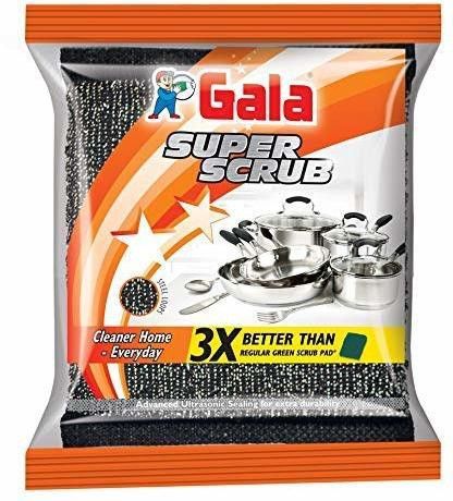 Super Scrub Set With Dispense – Made of Steel – Black (Pack of 4) Scrub Pad-image-1