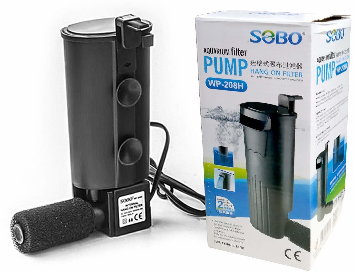 WP-208H Hang On Biochemical Filter Water Purifier Aquarium Pump for Low Water Level Turtle Tortoise Reptile Terrarium Fish Tank by Foodie Puppies Corner Aquarium Filter-image-14