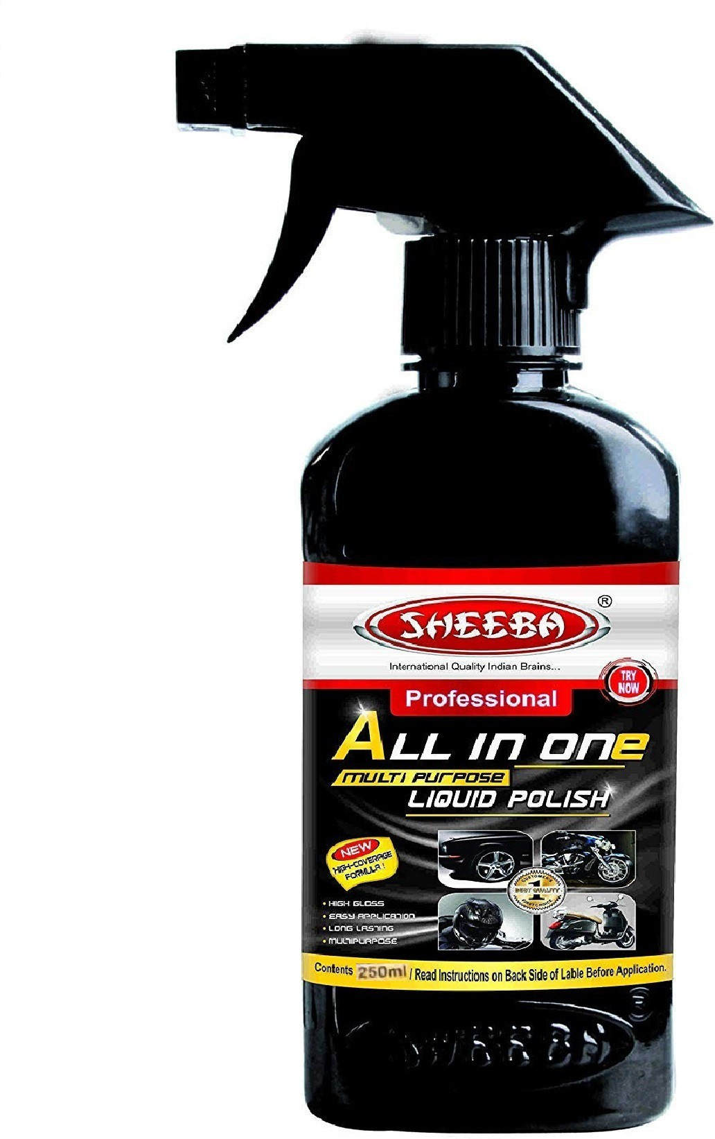 sheeba Liquid Car Polish for Exterior, Leather, Tyres, Dashboard, Metal Parts, Chrome Accent, Headlight, Windscreen image 1