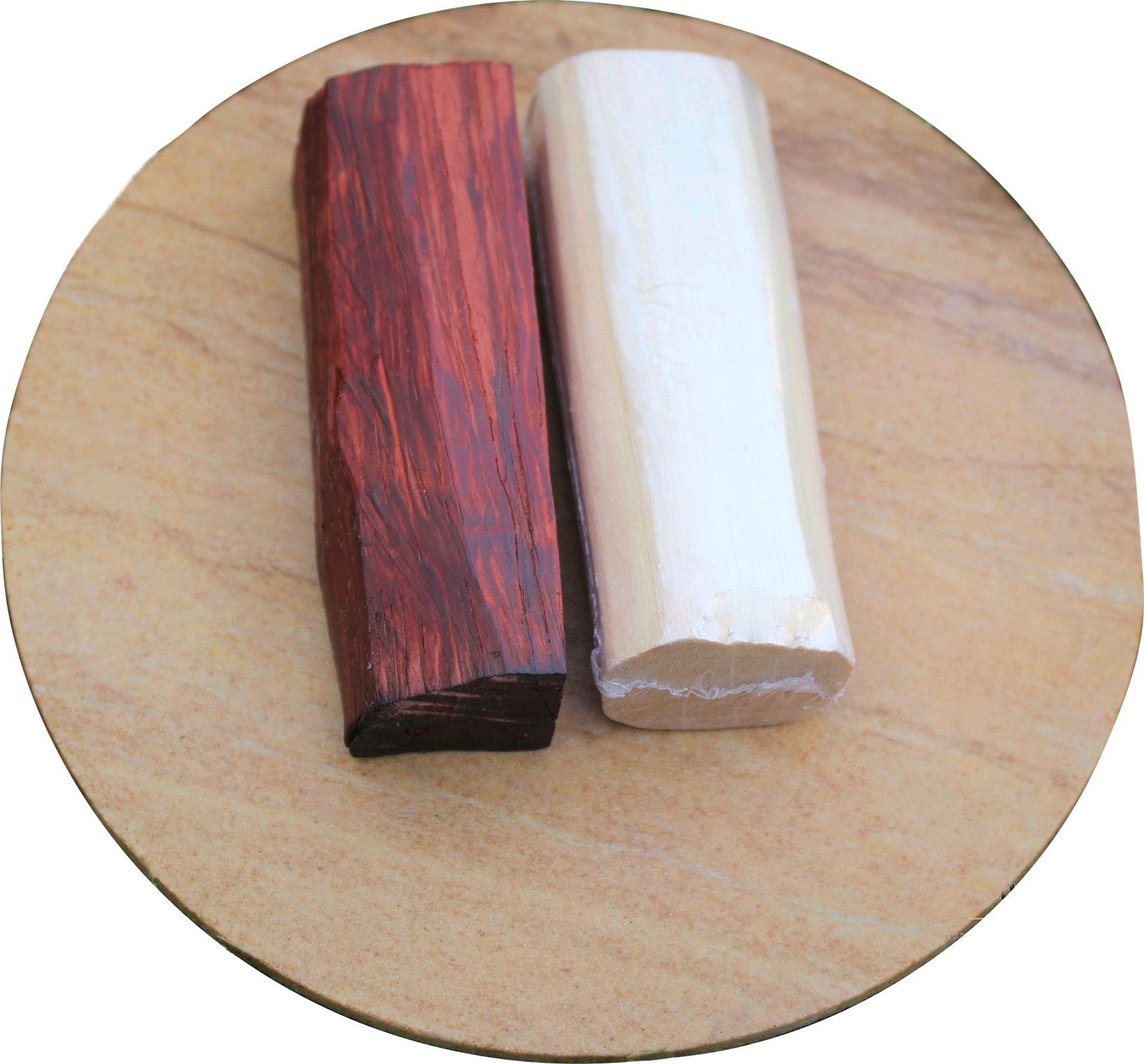 Handmade Sandalwood Pata Board/Chandan Pata (6-inches, Brown) with Chandan Stick(Red & White Sandalwood Stick) (2), Best Item for Worship and Bring Good Luck from god (Pata with 2 Sandalwood Stick) Rolling Pin & Board-image-37