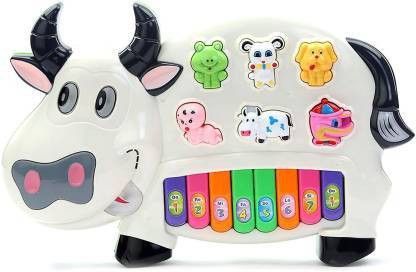 jmv Cow Shaped Musical Piano with 3 Modes Animal Sounds, Flashing Lights & Wonderful Music.-picture-24