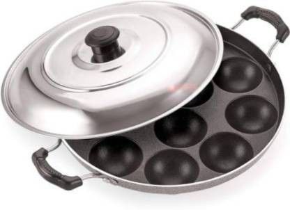 Eco Series Non-Stick 12 Cavity Appam Patra/Paddu Maker Ponganal Maker Hammer-Tone Coating Paniarakkal with Lid Paniarakkal Pan 23 cm diameter with Lid 1 L capacity-image-25