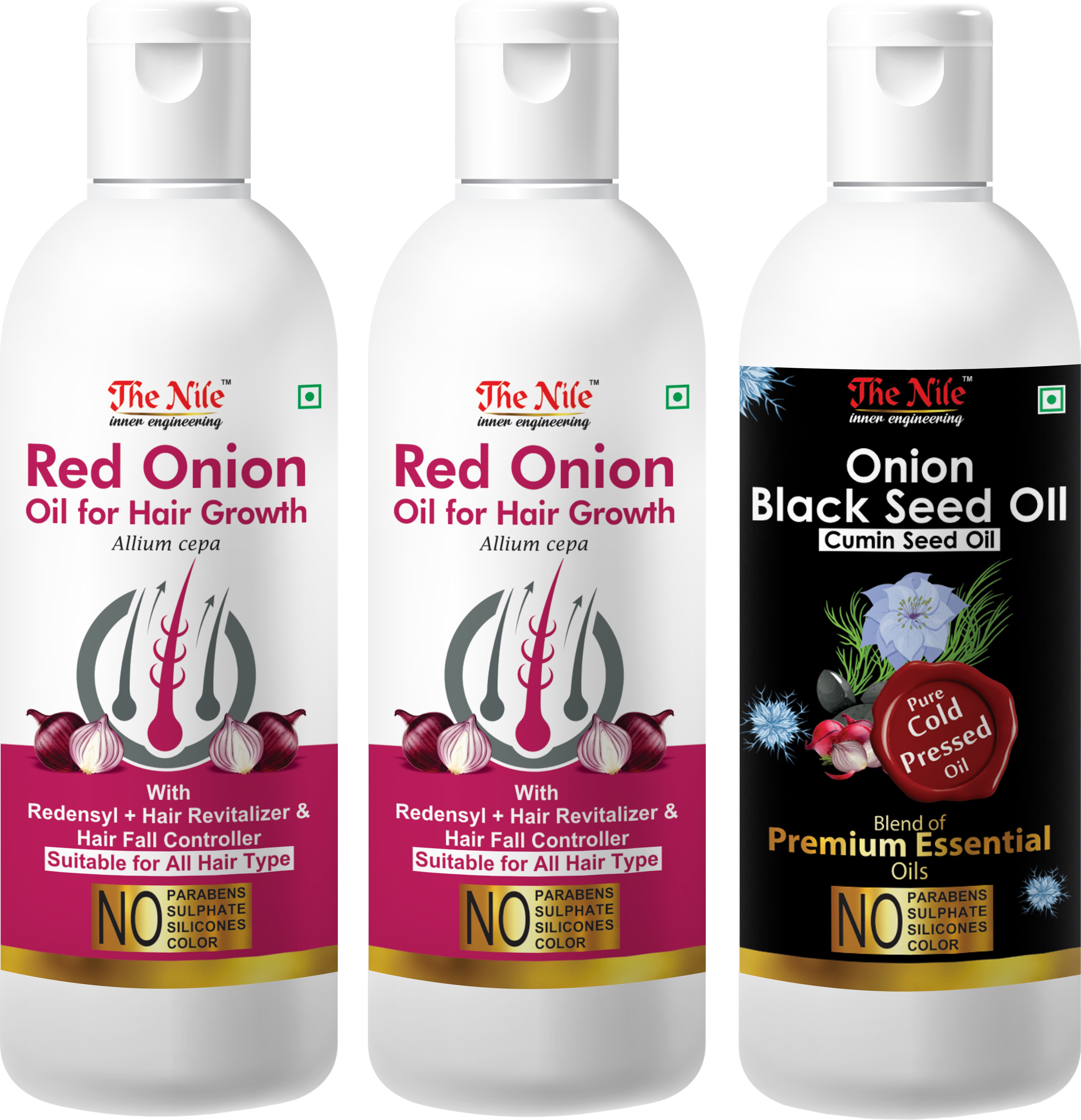 Red Onion Oil with Redensyl + Hair Revitalizer, Hair Regrowth & Hair Fall Control Hair Oil 100 ML + Red Onion Oil with Redensyl + Hair Revitalizer, Hair Regrowth & Hair Fall Control Hair Oil 100 ML + Onion Black Seed Hair Oil Preventing Hair Loss & Promoting Hair Growth Oil 100 ML (Set of 3 Bottle 300 ML) Hair Oil-image-18