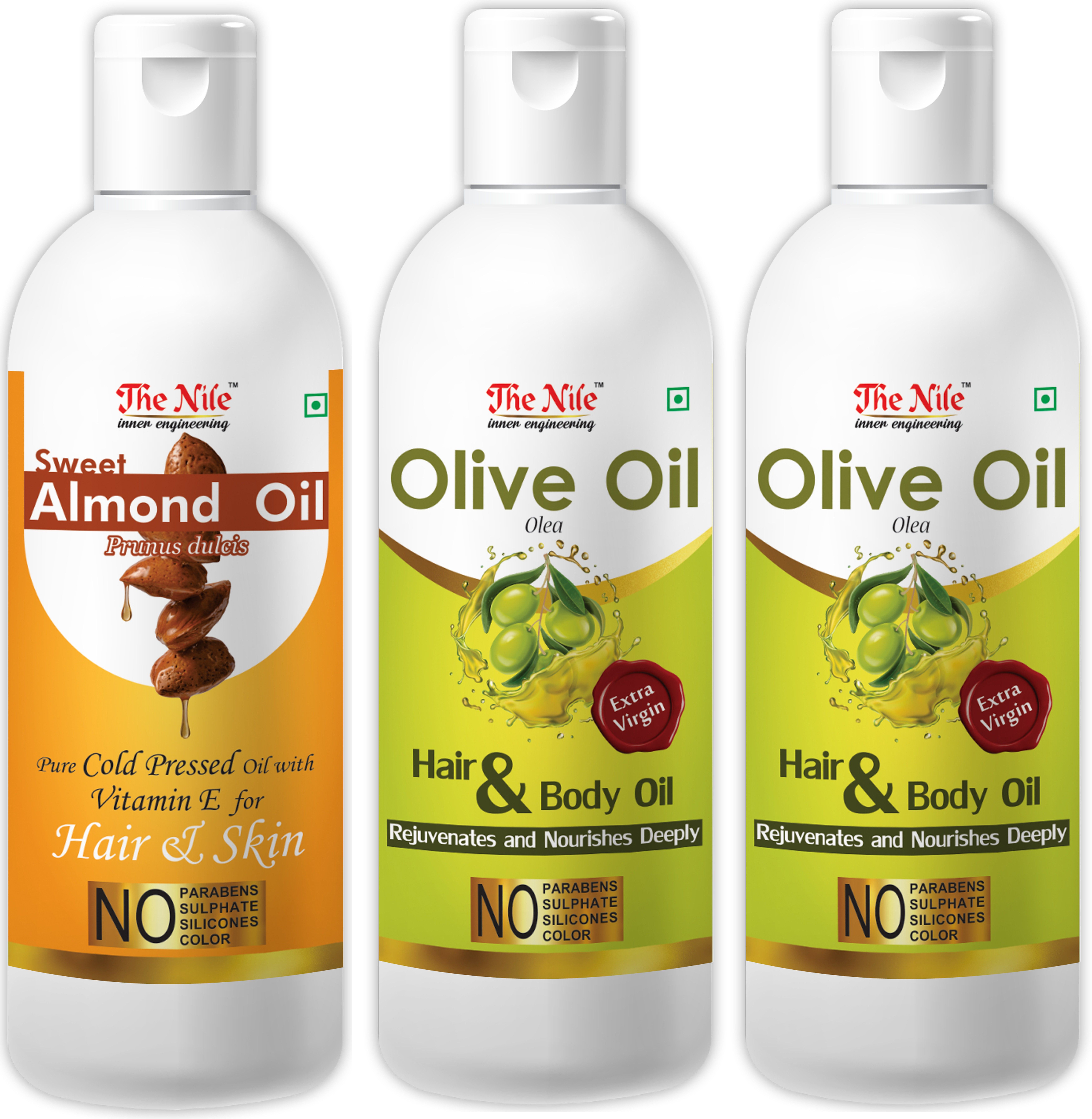 Pure Cold Pressed SWEET ALMOND OIL with Vitamin E for Hair Regrowth & Body Oil 100 ML + 100 % Pure Olive Oil To Support Hair Regrowth and Body, Rejuvenates and Nourishes Deeply 100 ML + 100 % Pure Olive Oil To Support Hair Regrowth and Body, Rejuvenates and Nourishes Deeply 100 ML (Set of 3 Bottle) (300 ML) Hair Oil-image-44