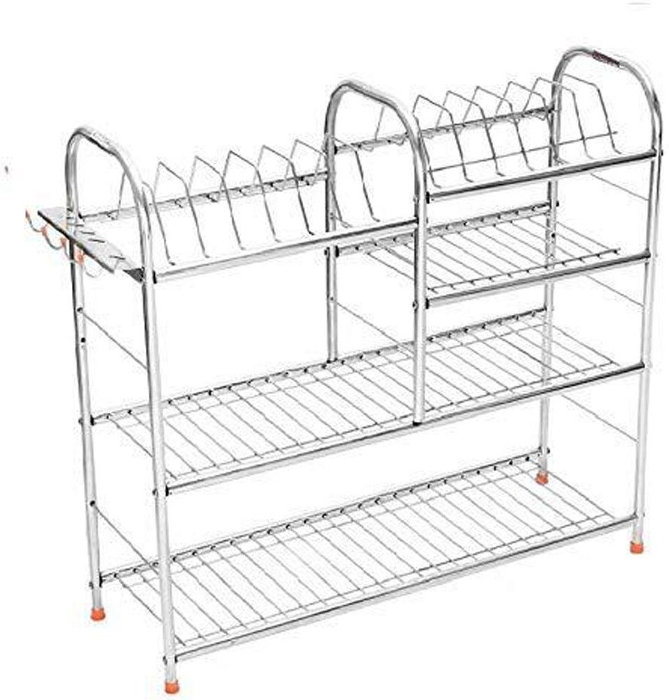 Utensil Kitchen Rack 4 Shelf Dish Rack U Design| Modular Kitchen Utensils Rack | 24 L x 24 H inch Storage Basket Steel-image-32