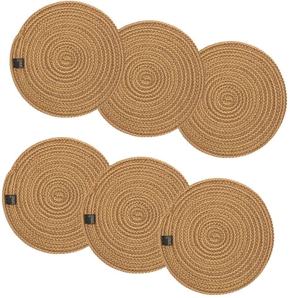 TRIVET (6PC SET) ROUND BEIGE BRAIDED Trivet-image-16