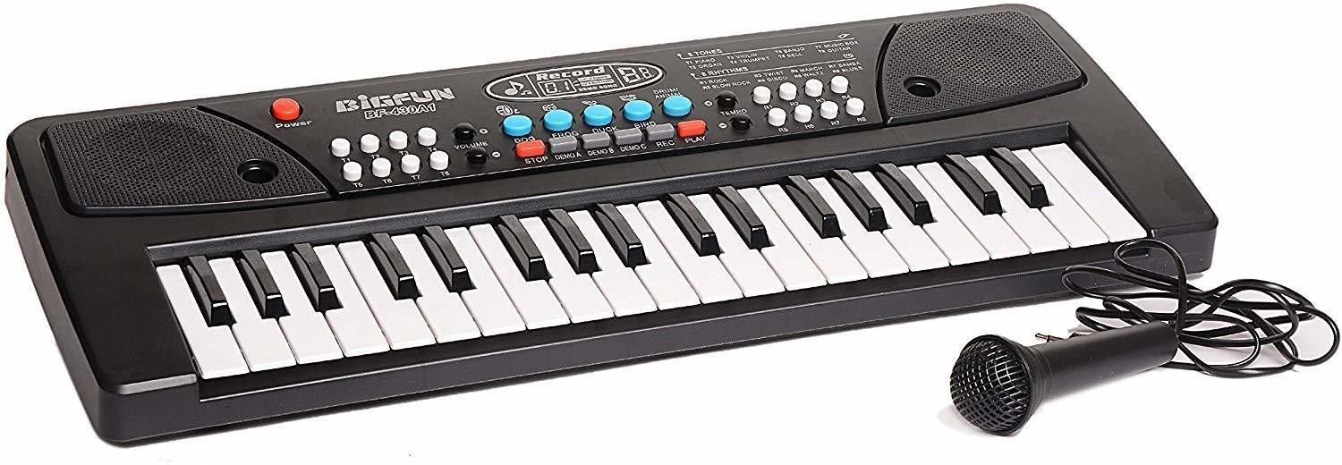 MUSICAL KEY 37 Battery Operated/Mobile Charger Power Option 37 Keys Piano Keyboard with Recording and Mic Toy for Kids. Analog Portable Keyboard-image-41