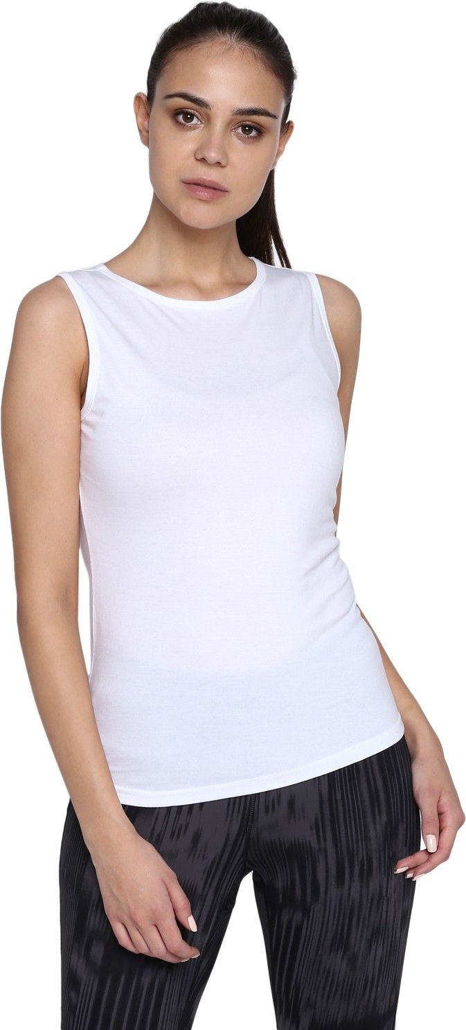 ap'pulse Women Solid Round Neck Pure Cotton White T-Shirt-picture-14