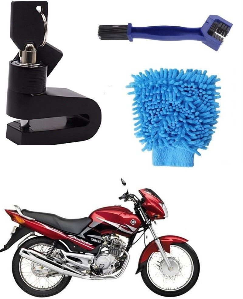 Bike Chain Cleaner Brush With Micro Fiber Washing Hand Gloves Duster And Disc Brake Lock For Gladiator RS Combo-image-23