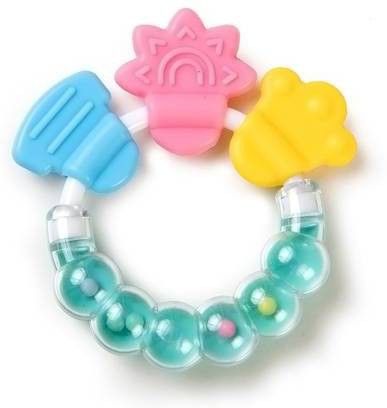 Baby Rattles Teether Toys, Grasping Toy Sensory Teething Rattle, Boiled Disinfection for Infant Newborn Baby Toddler Teether