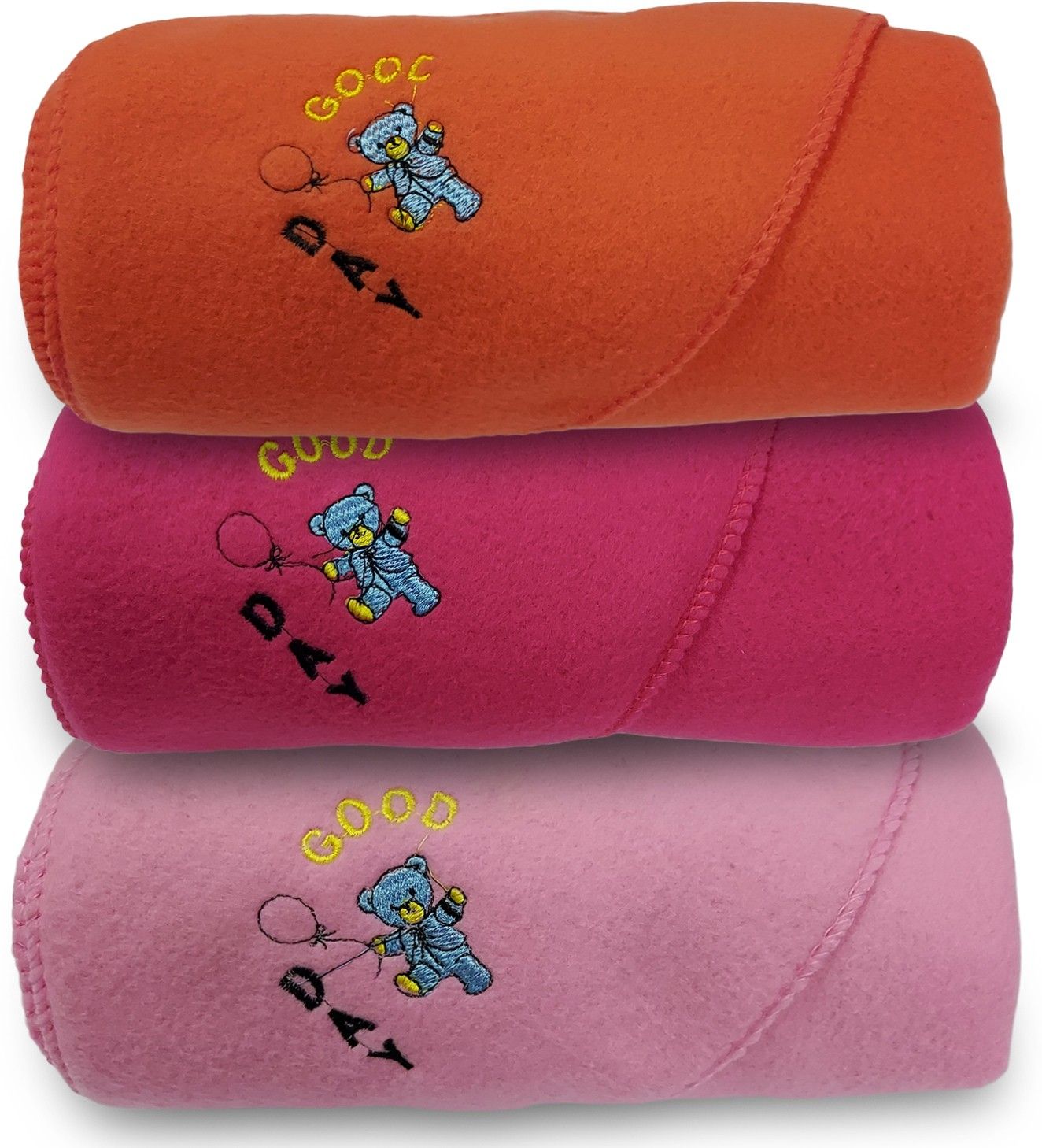 Set of 3 Baby Blanket (Red,Pink,Maroon) Hooded New Born-image-37
