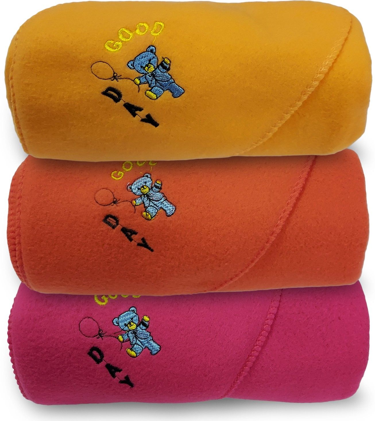 gargshope Set of 3 Baby Blanket (Orange,Red,Pink) Hooded New Born-picture-12