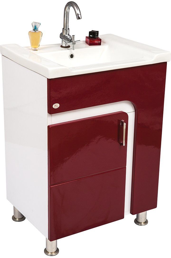 Kitchen Modular Bwr Plywood Vanity Washbasin Cabinet(Wallnut Wenge) Maroon 1360-Z Table Top Basin-image-23