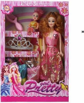 Doll Set/Girls Style Wardrobe Doll Set comes with multiple accessories & Dresses for kids-image-30