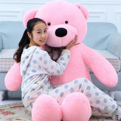 stuffed toys 4 feet pink teddy bear / high quality / love teddy For girls valentine & Anniversary gift / cute and soft teddy bear -120 cm (Pink) - 120 cm (Pink)- 120 cm-image-45