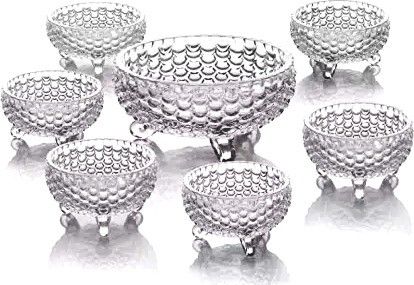 Glass Dessert Bowl RK ONLINE SALES Glass Bowl Set of 7 pcs with 1 Large Bowl & 6 Medium Bowls for Serving Snacks,Pudding,Dessert,Fruits and Other Kitchen Purpose Glass Disposable Dessert Bowl (Clear, Pack of 7)-image-47