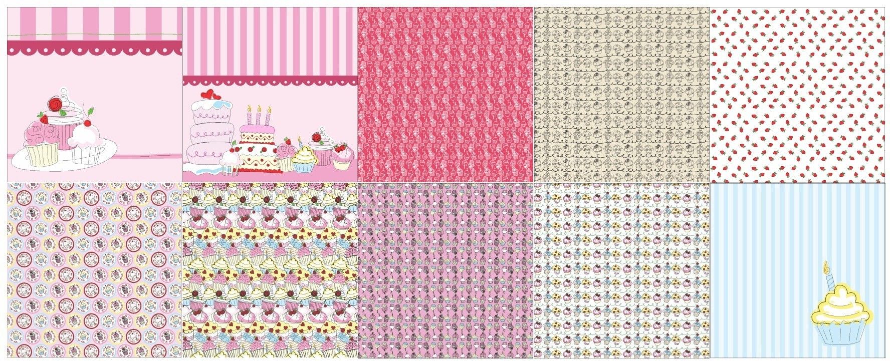 12" X 12" Cup Cakes Theme Paper Pack 30 Sheets Elegant Retro Thick Beautiful Pattern Printed Paper For DIY-image-24