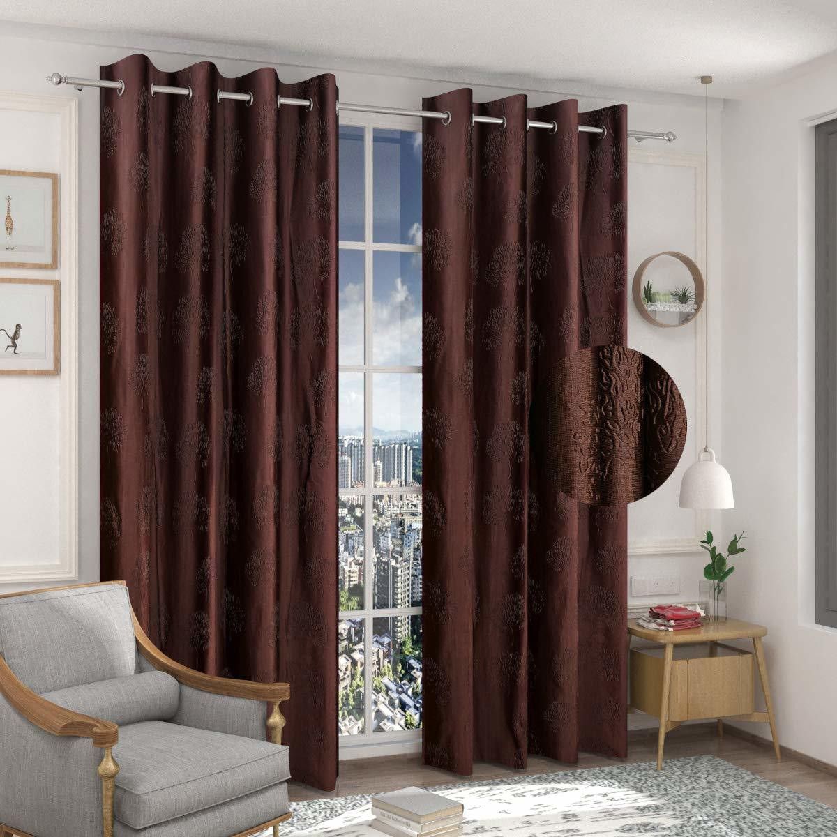 152 cm (5 ft) Window Polyester Semi Transparent Curtain (Pack Of 2)-image-41