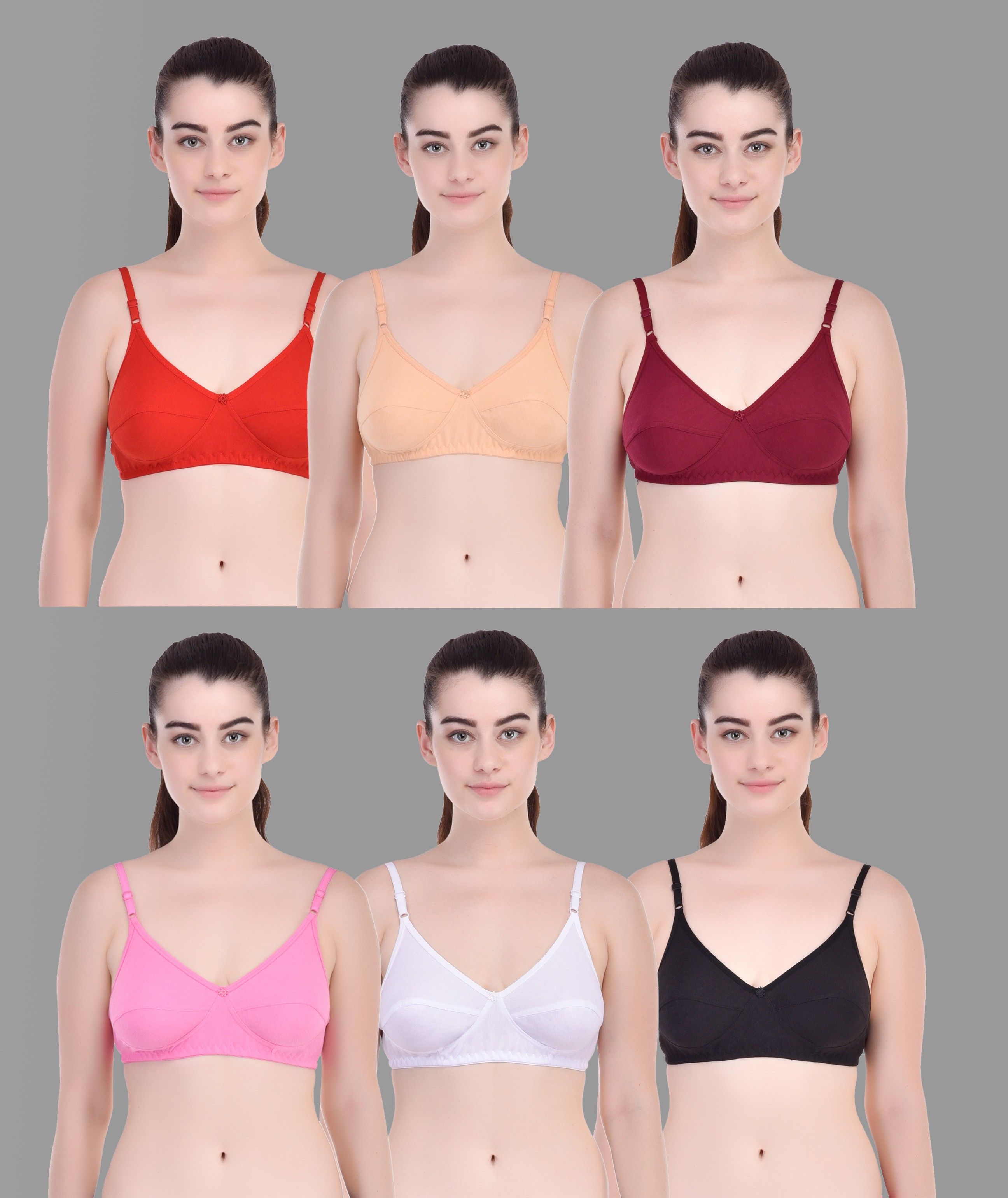 lady one Pack of 6 Women Minimizer Non Padded Bra-picture-18