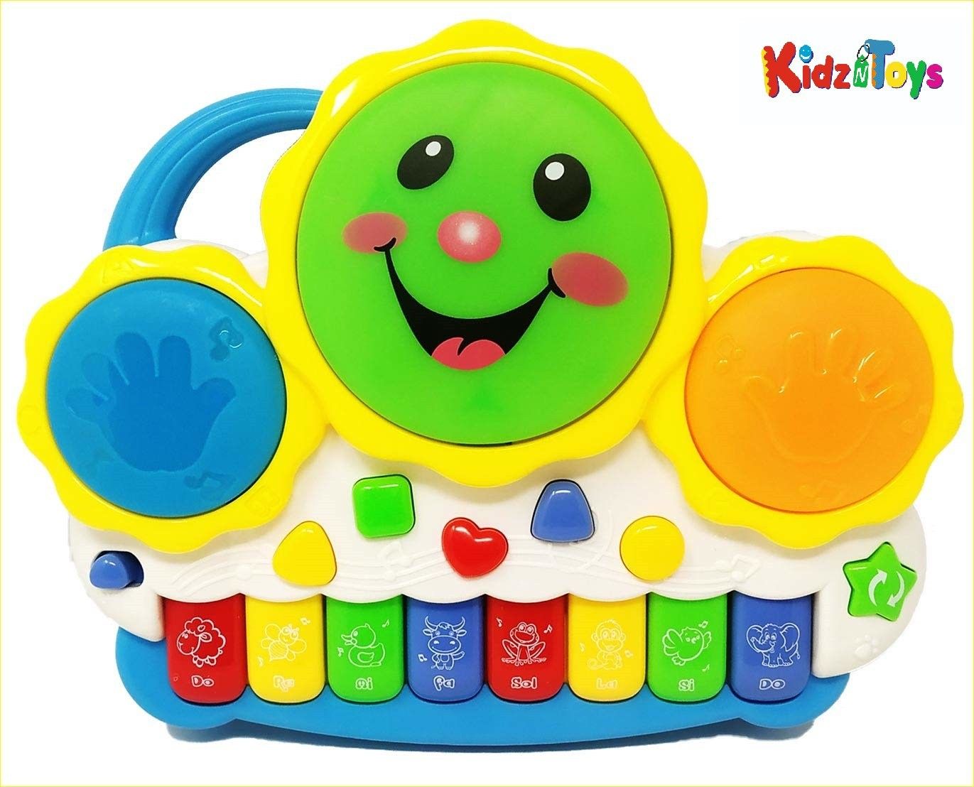 kidz n toys Drum Piano Keyboard Musical Toys With Flashing Lights, Animal Sounds & Songs - Battery Operated Kids Toys-picture-19
