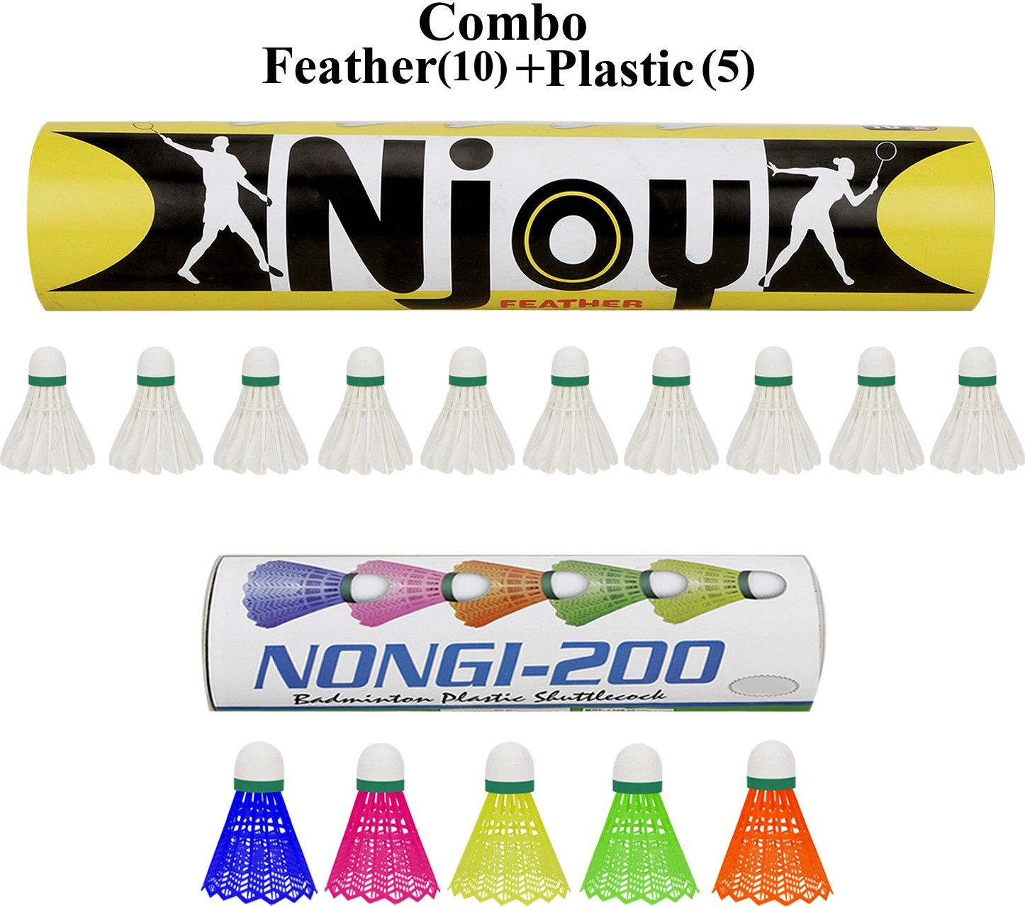 nongi Combo Feather and Plastic Shuttle - Multicolor-picture-16