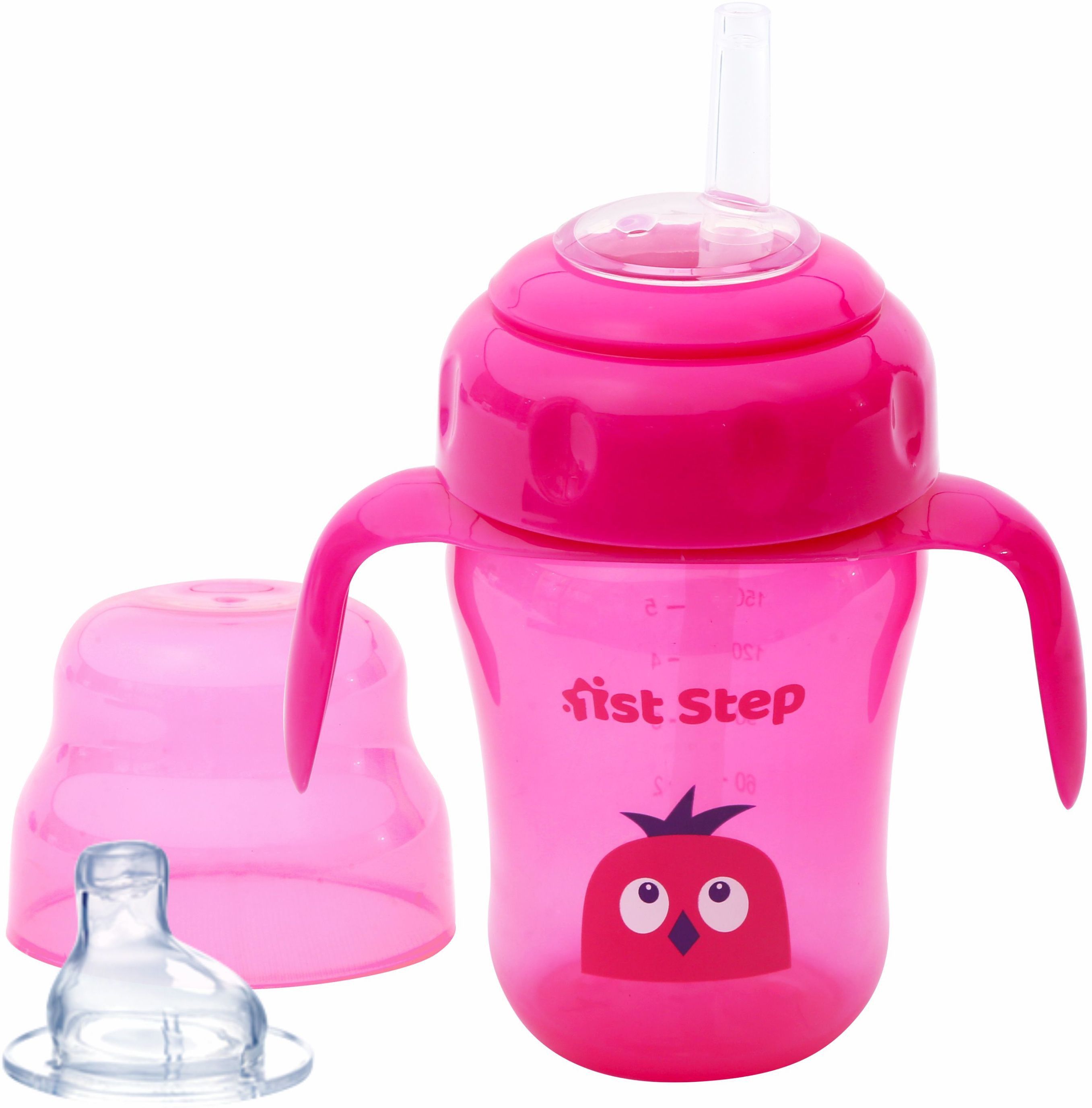 210ml Birdie BPA Free Non-Spill Interchangeable Sipper / Sippy Cup with Soft Silicone Spout And Straw