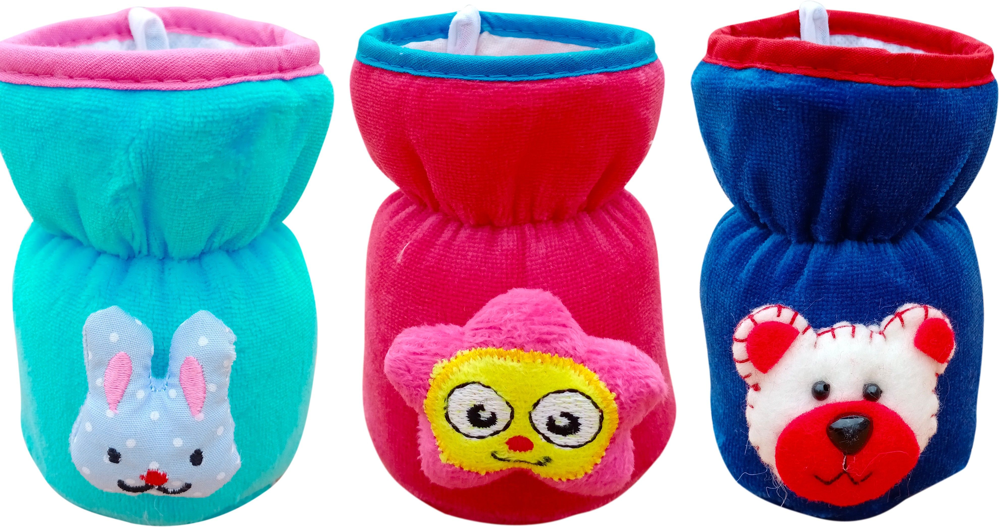 Bottle Cover for Feeders Soft Plush Stretchable Baby Feeding Bottle Cover with Easy to Hold Strap | Suitable for 60ml (Pack of 3)