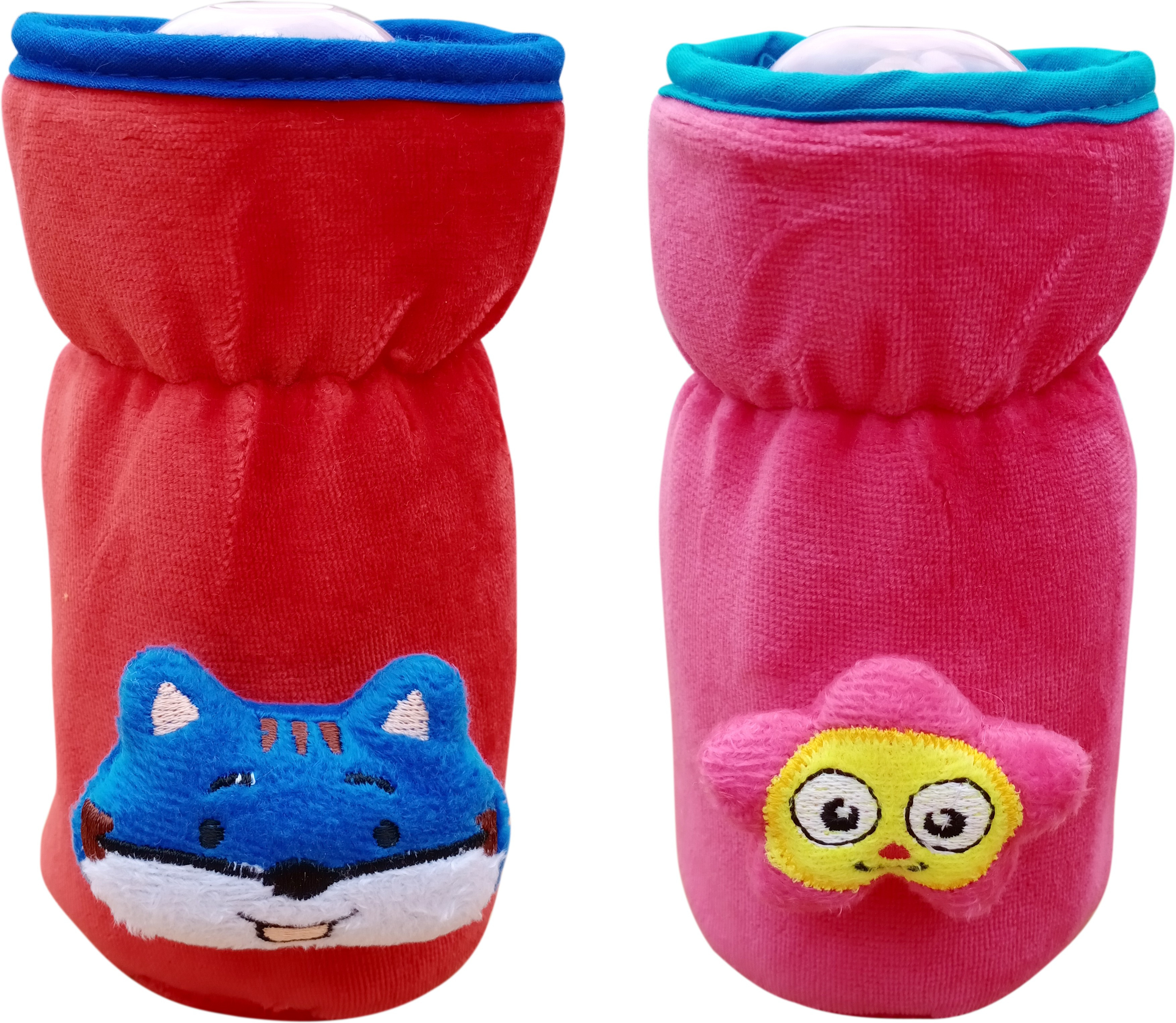 the little lookers Bottle Cover for Feeders Soft Plush Stretchable Baby Feeding Bottle Cover with Easy to Hold Strap | Suitable for 120ml, 140ml & 240ml (Pack of 2) image 1