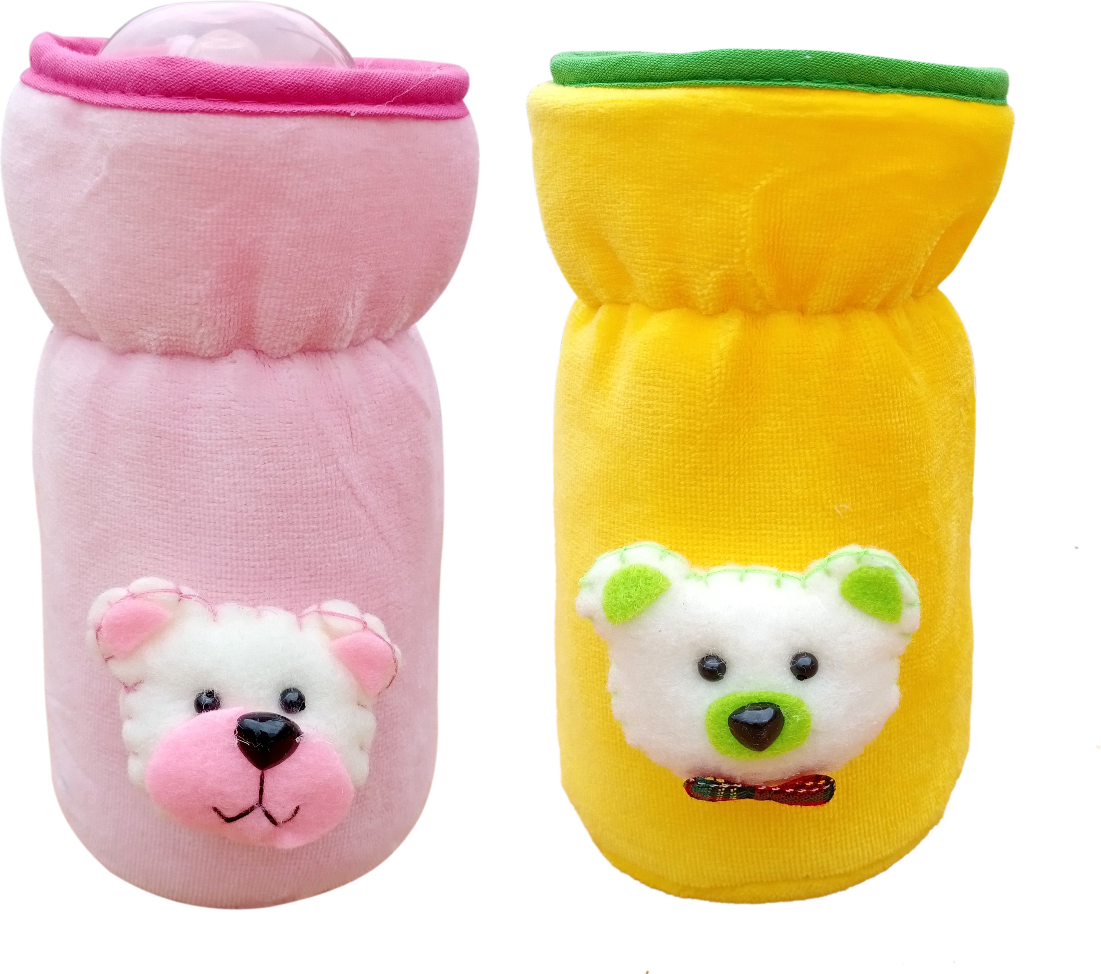 the little lookers Bottle Cover for Feeders Soft Plush Stretchable Baby Feeding Bottle Cover with Easy to Hold Strap | (Pack of 2)-picture-22