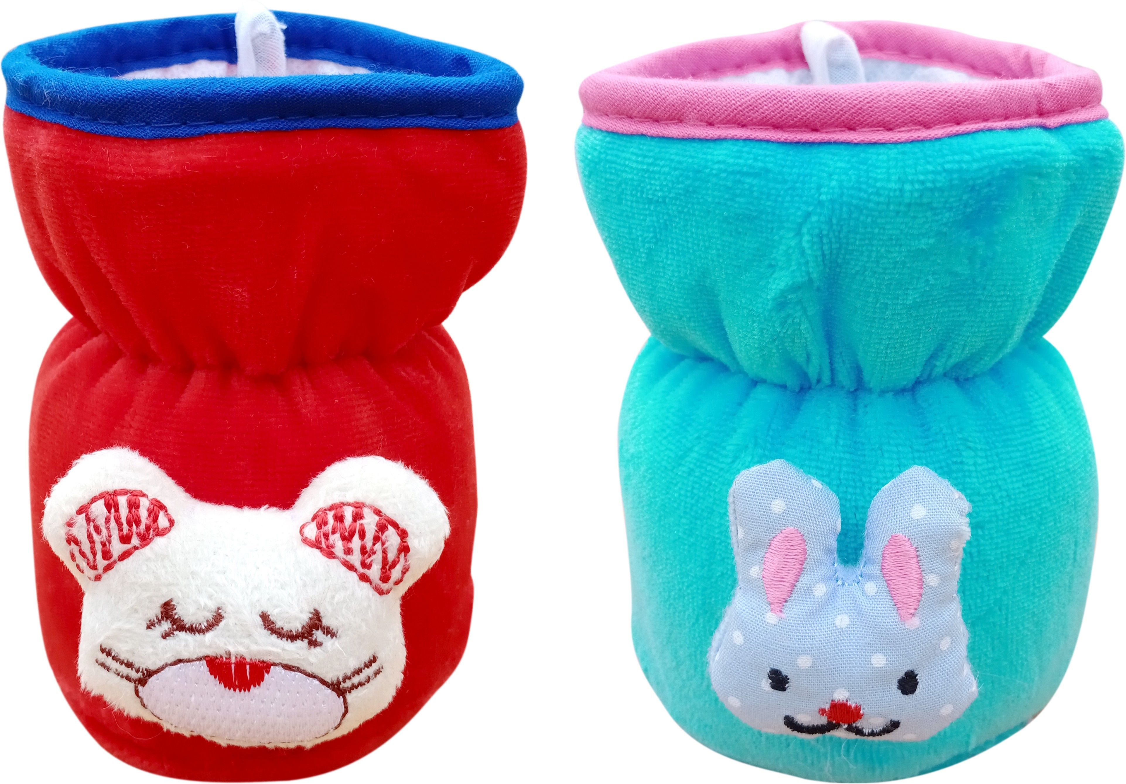 Bottle Cover for Feeders Soft Plush Stretchable Baby Feeding Bottle Cover with Easy to Hold Strap | Suitable for 60ml (Pack of 2)