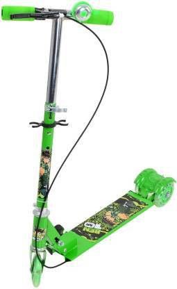Three Wheel Foldable Height Adjustable Scooter with Break & Bell Green Manual Scooter (Green) Kids Scooter-image-32