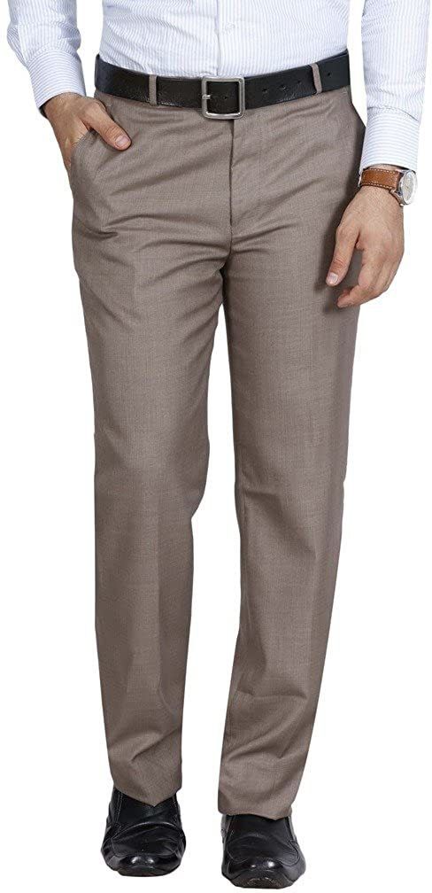 Men Regular Fit Beige Viscose Rayon Trousers-image-23