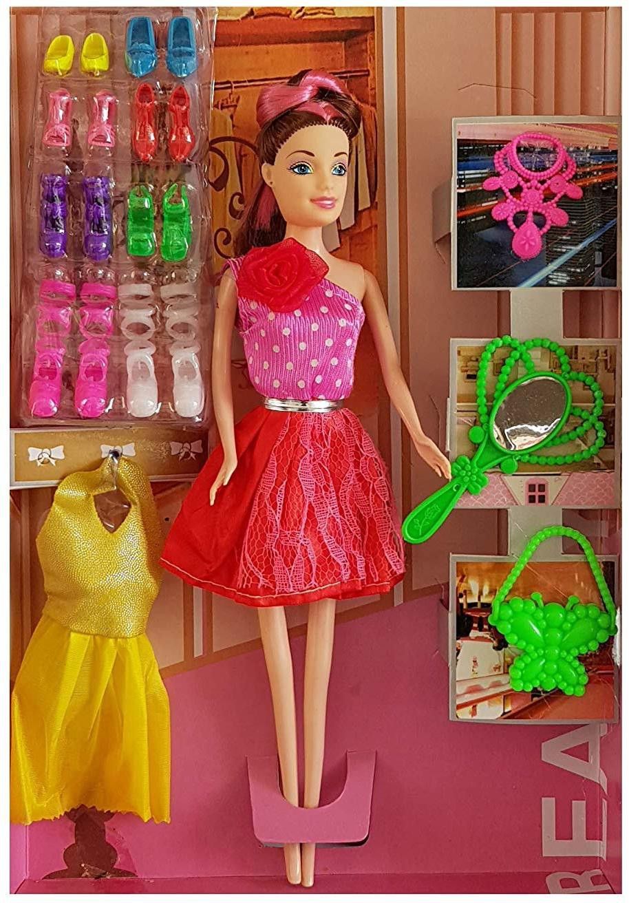 Fashion Doll Set and Accessories for Party wear (Multicolor) (Age-3+)