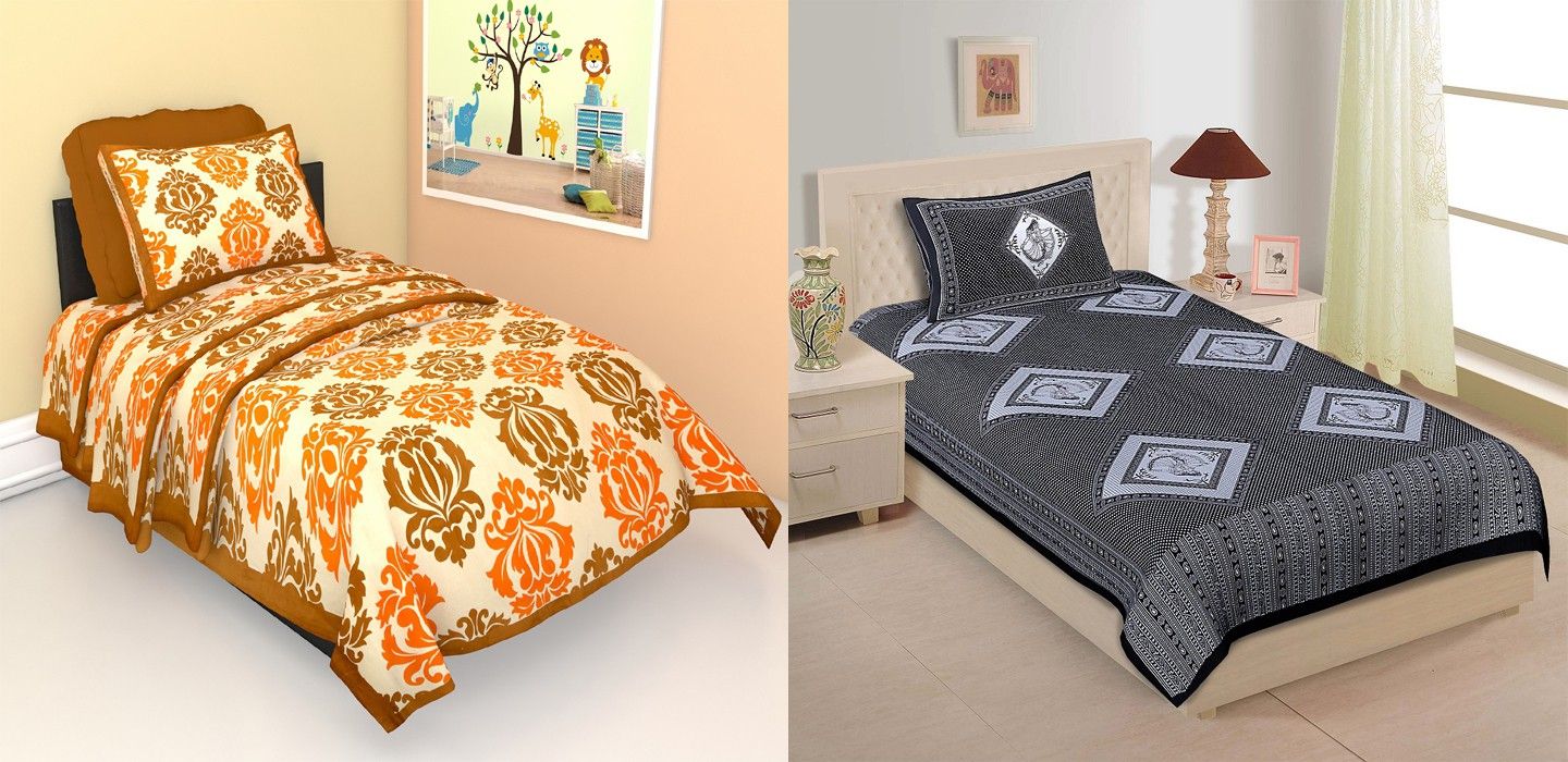 riya fabrics 140 TC Cotton Single Jaipuri Prints Flat Bedsheet-picture-13