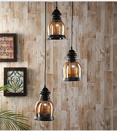 lyse decor 3 Lights Antique metal & Glass Chandelier for Home, Restaurant, Clubs etc Chandelier Ceiling Lamp-picture-11
