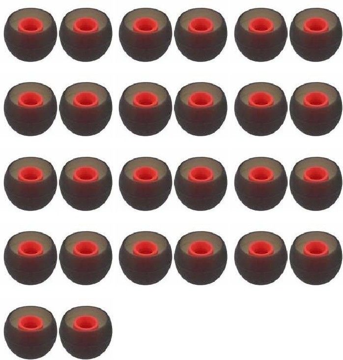 BBS PRO (Pack of 26, Gray, Red) Premium Quality Silicon Earbuds (Size-M) In The Ear Headphone Cushion