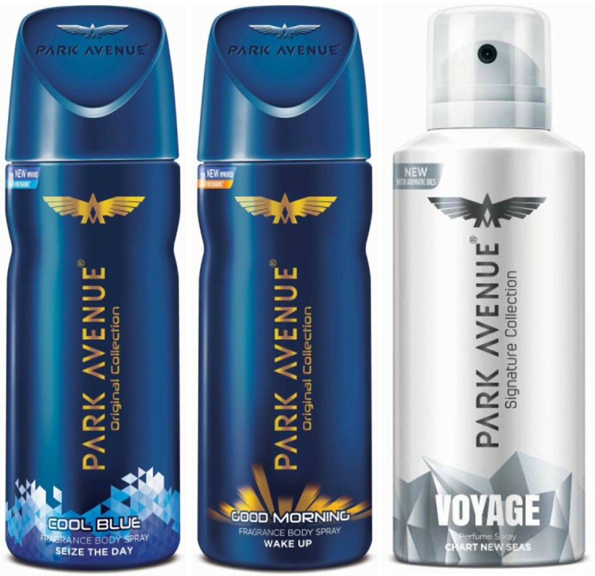 park avenue One Cool Blue, One Good Morning, One Voyage Signature Deodorant Combo for Men(Pack of 3) Deodorant Spray - For Men-picture-26