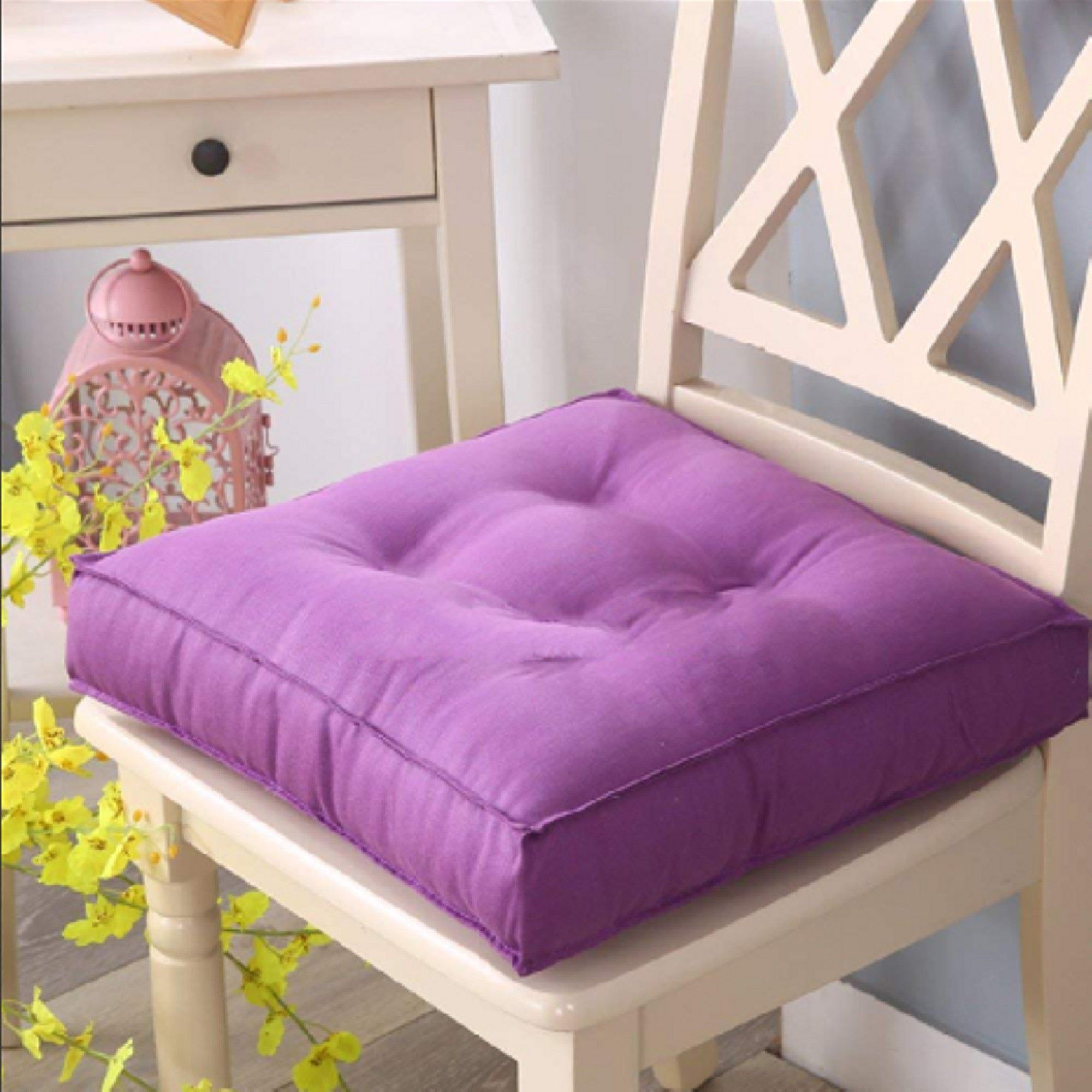relaxfeel Cotton Chair Pad Pack of 1 Solid-picture-18