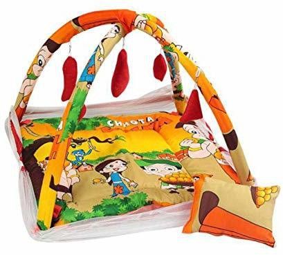 Cotton Kids Washable Newborn Baby's Poly Cotton Sleeping Bedding Set with Mosquito Net Play Gym, (0-15 Months) (choota bheem) Mosquito Net-image-30